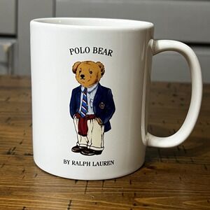 Vintage Polo Ralph Lauren Blazer Bear Ceramic 12oz Coffee Mug 1997